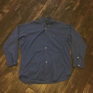 Ralph Lauren Blue Collared Button Down Polo Shirt